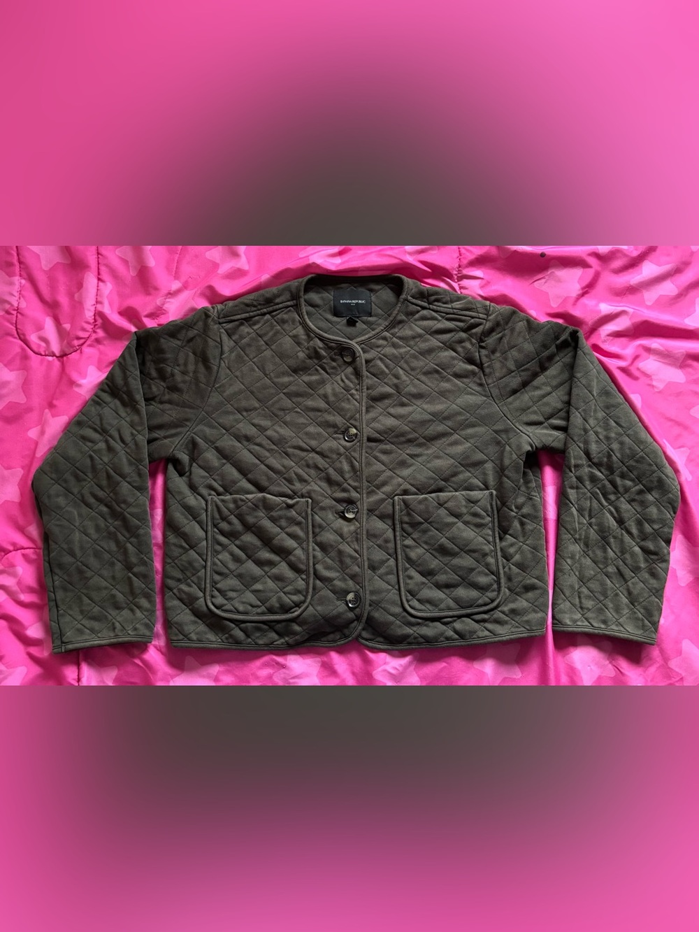 Banana Republic Quilted Knit Jacket Size Medium